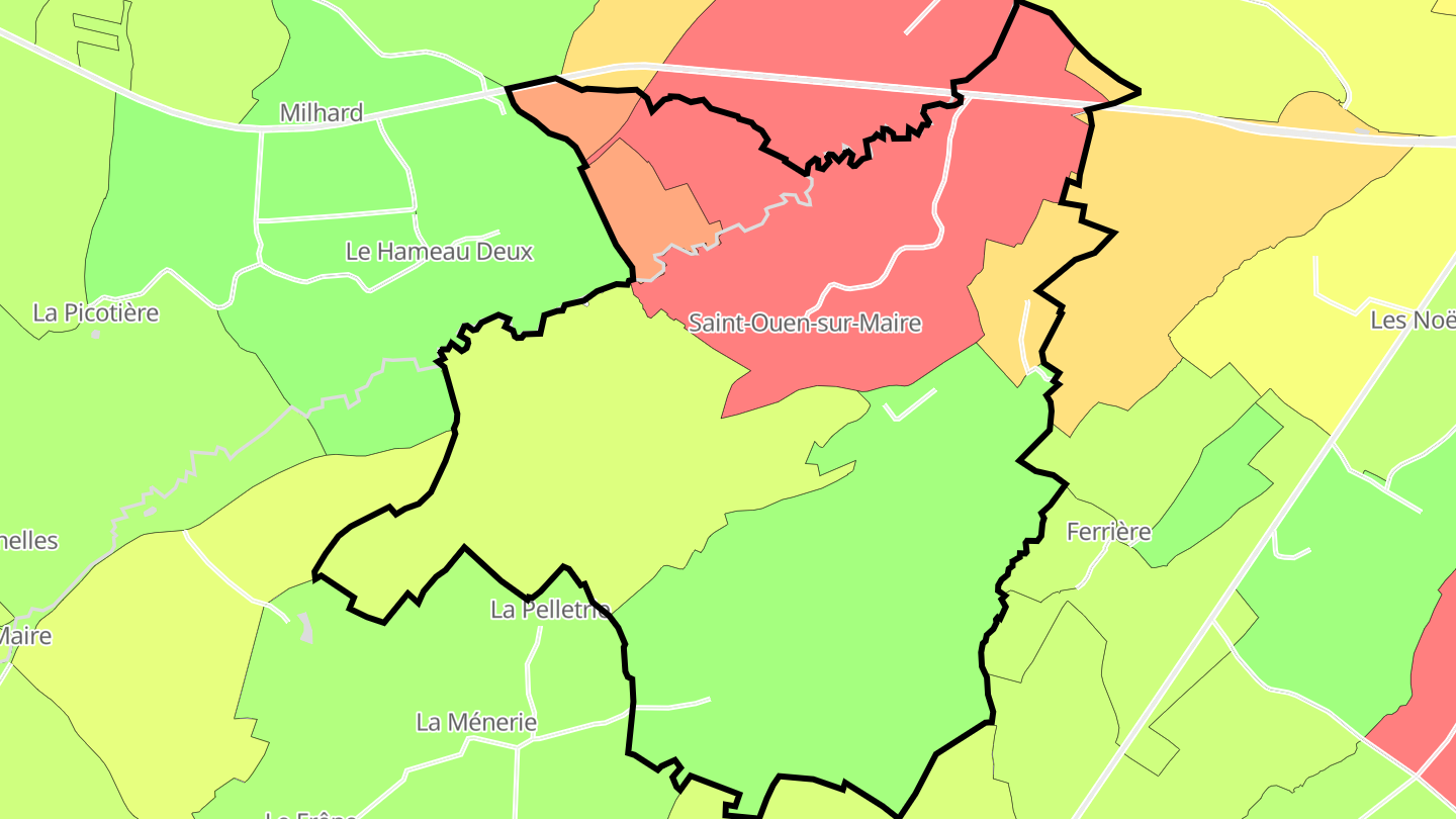 Carte des prix de l'immobilier Saint-Ouen-sur-Maire