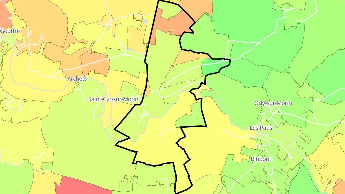Carte des prix de l'immobilier Saint-Ouen-sur-Morin