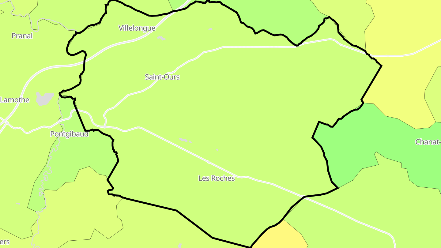 Carte des prix de l'immobilier Saint-Ours