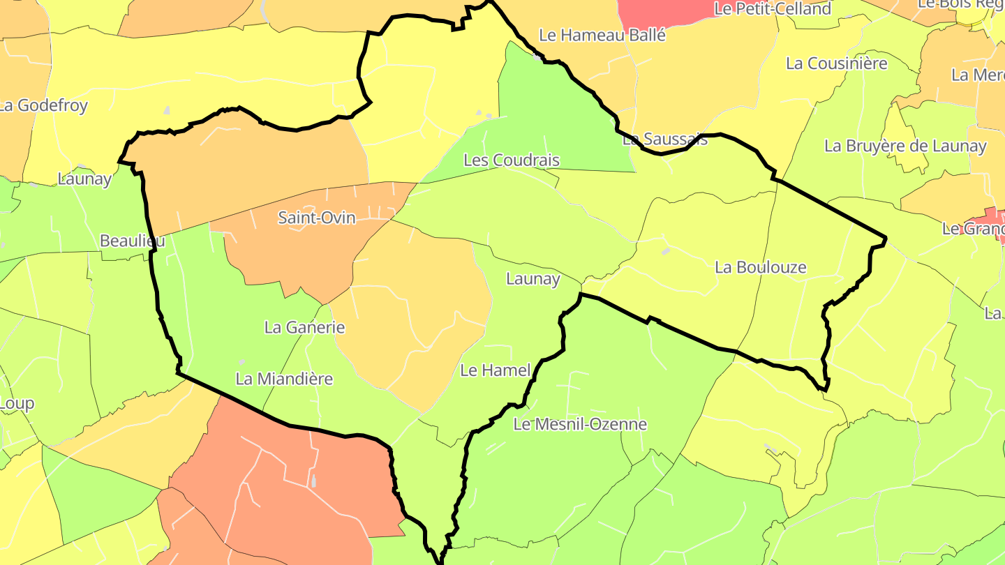 Carte des prix de l'immobilier Saint-Ovin