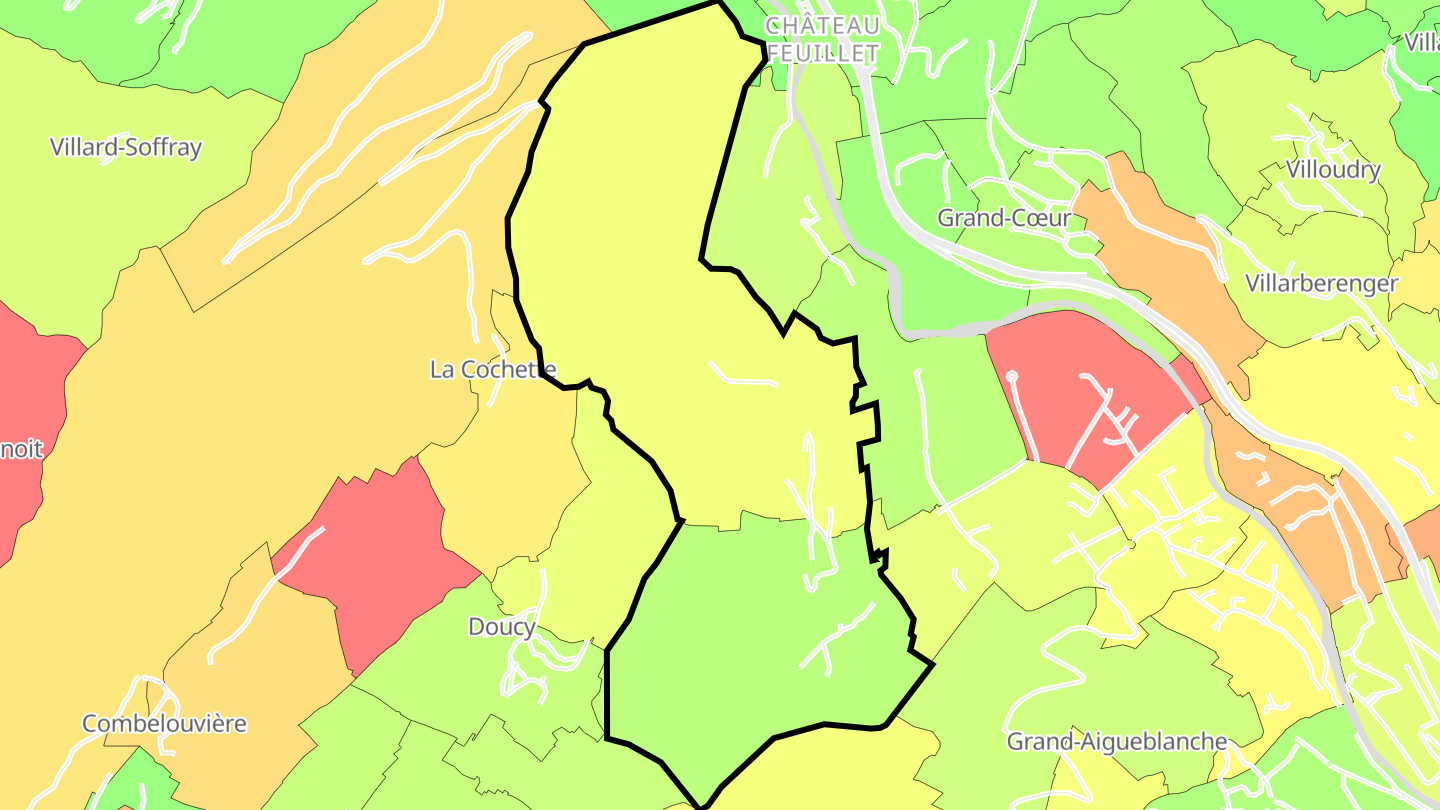 Carte des prix de l'immobilier Saint-Oyen