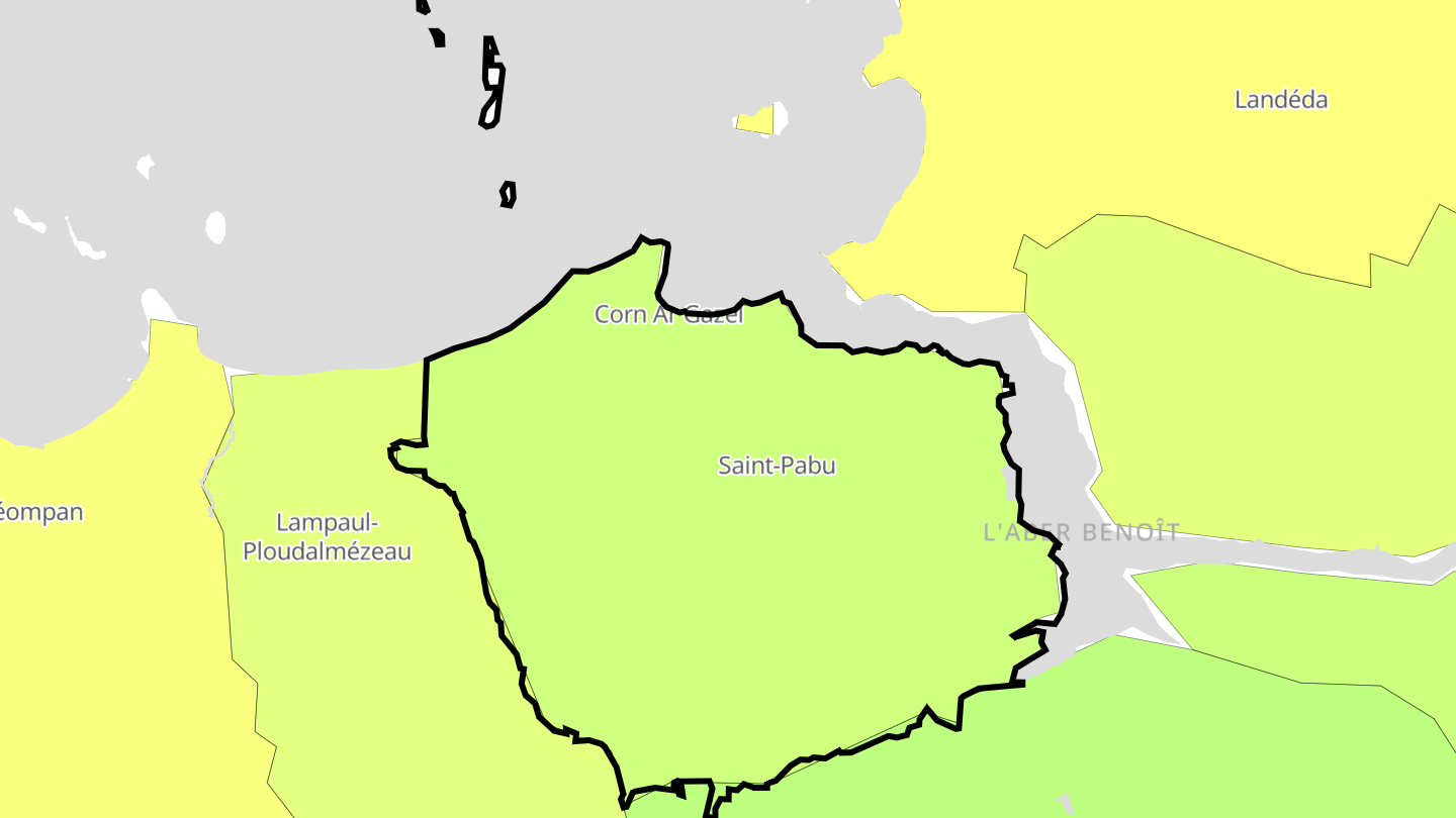 Carte des prix de l'immobilier Saint-Pabu