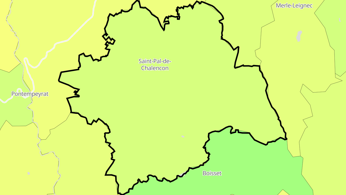 Carte des prix de l'immobilier Saint-Pal-de-Chalencon