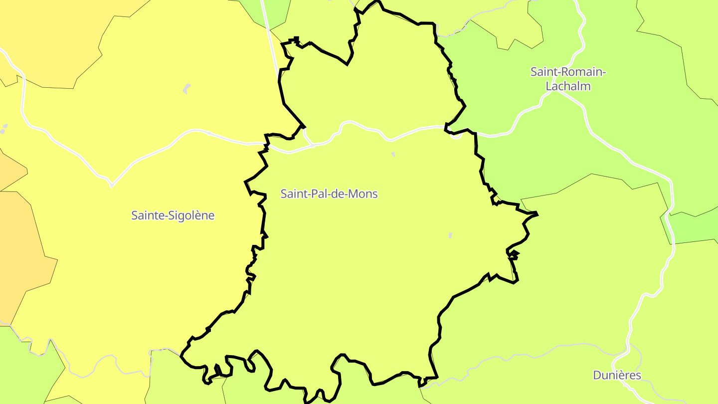 Carte des prix de l'immobilier Saint-Pal-de-Mons