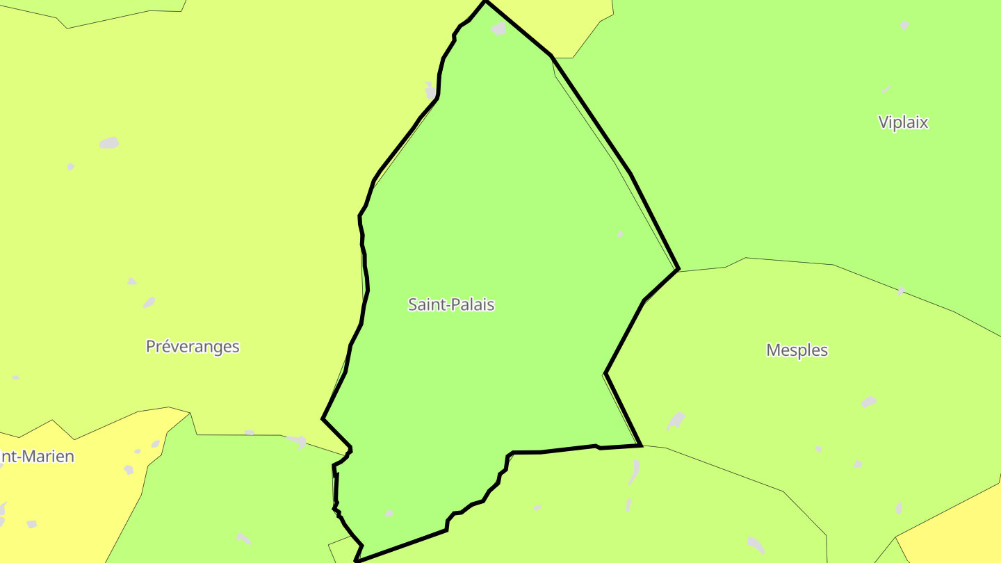 Carte des prix de l'immobilier Saint-Palais