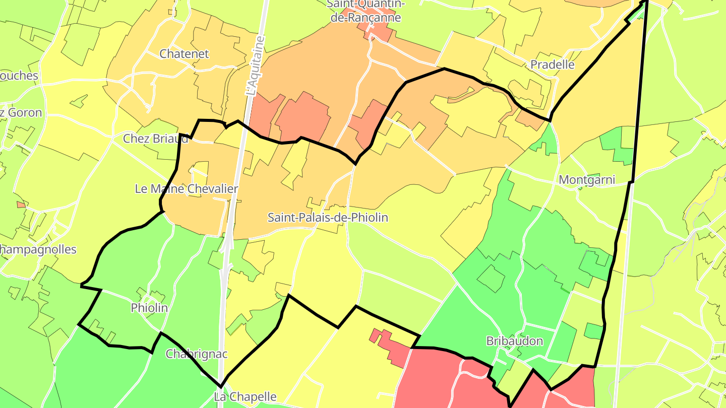 Carte des prix de l'immobilier Saint-Palais-de-Phiolin