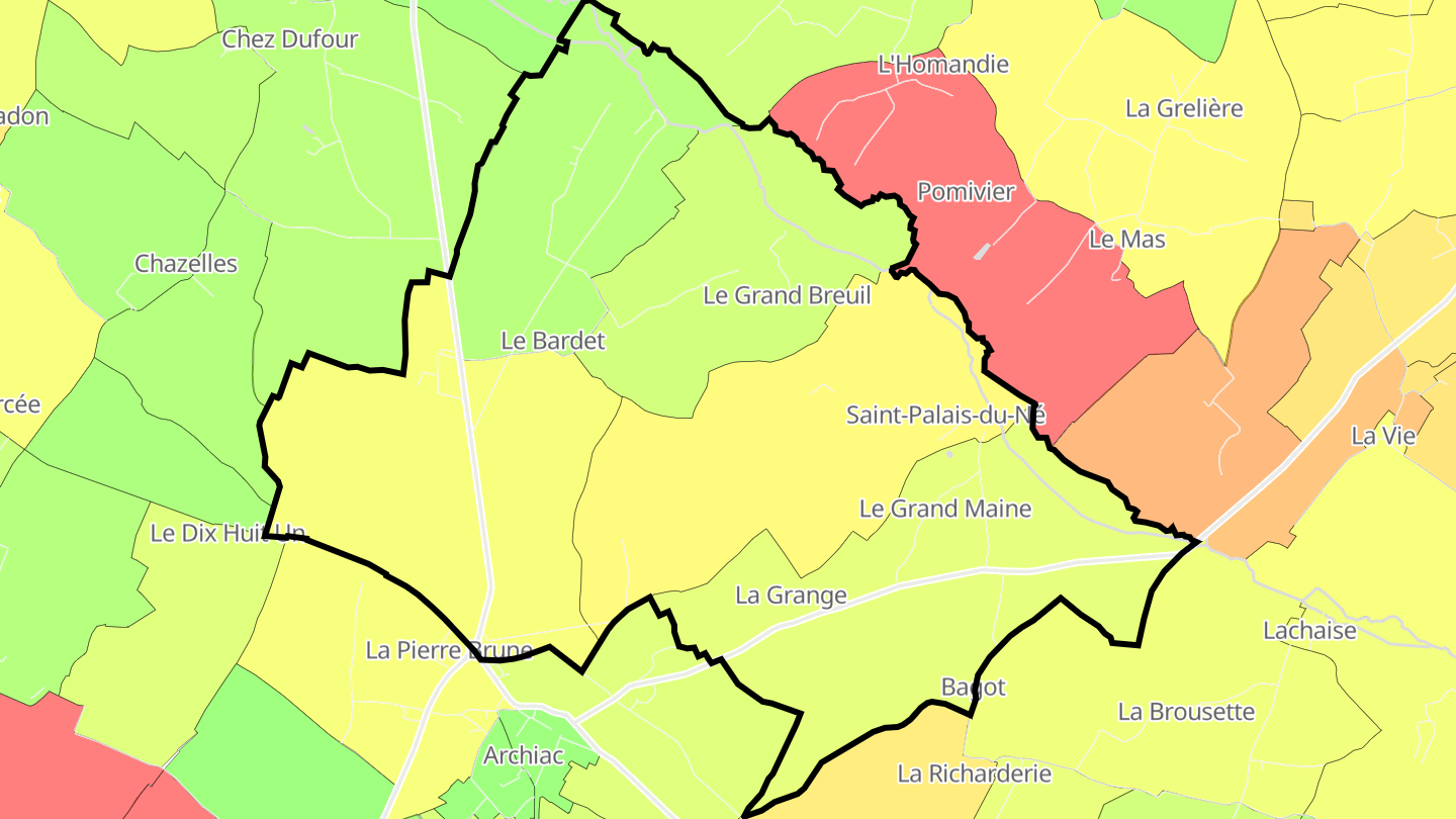 Carte des prix de l'immobilier Saint-Palais-du-Né