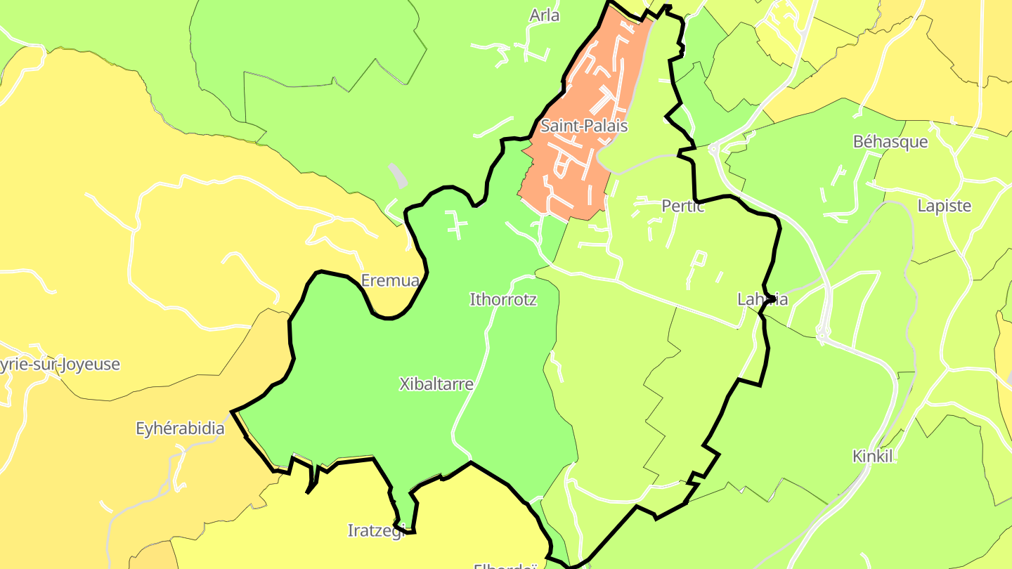 Carte des prix de l'immobilier Saint-Palais