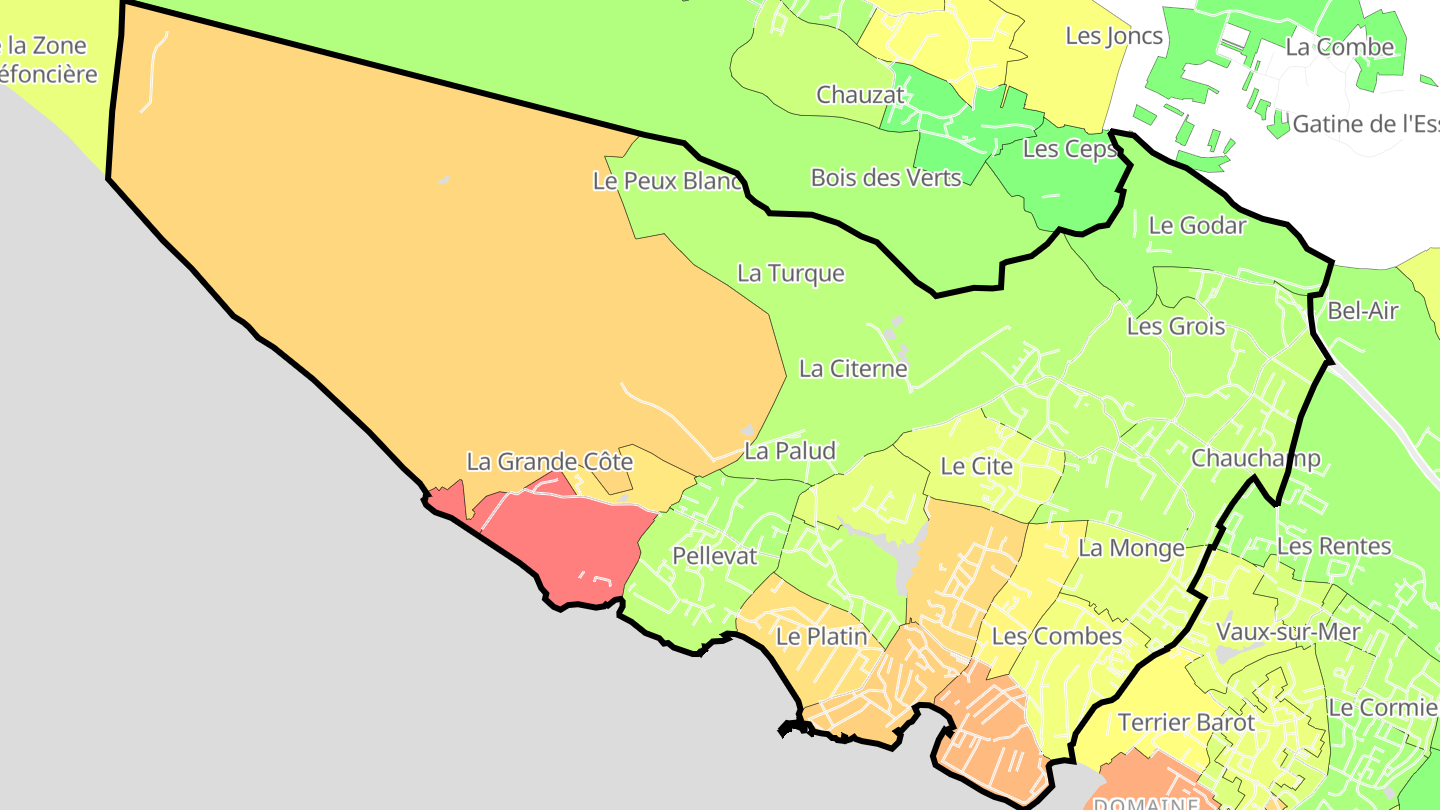 Carte des prix de l'immobilier Saint-Palais-sur-Mer