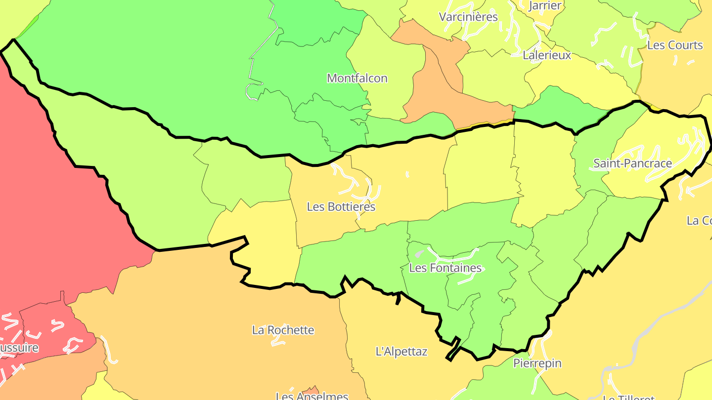 Carte des prix de l'immobilier Saint-Pancrace
