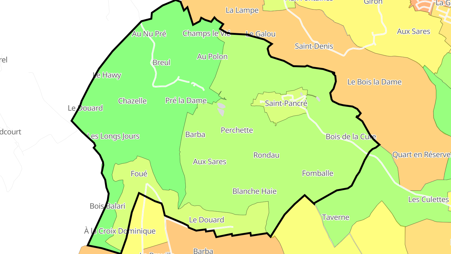 Carte des prix de l'immobilier Saint-Pancré