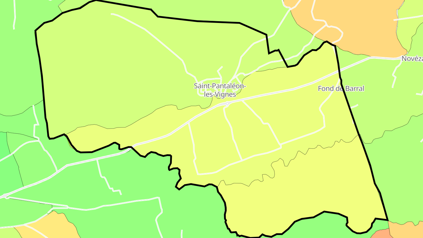 Carte des prix de l'immobilier Saint-Pantaléon-les-Vignes