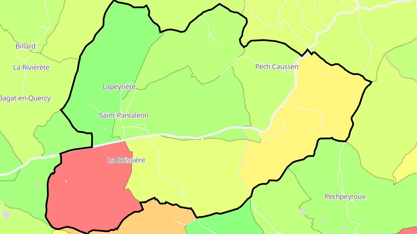 Carte des prix de l'immobilier Saint-Pantaléon