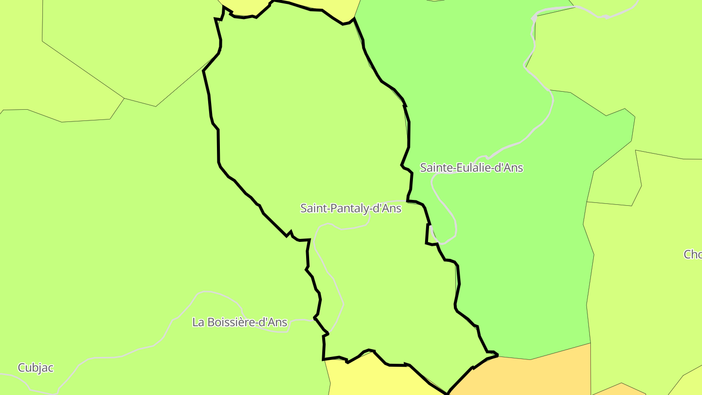 Carte des prix de l'immobilier Saint-Pantaly-d'Ans