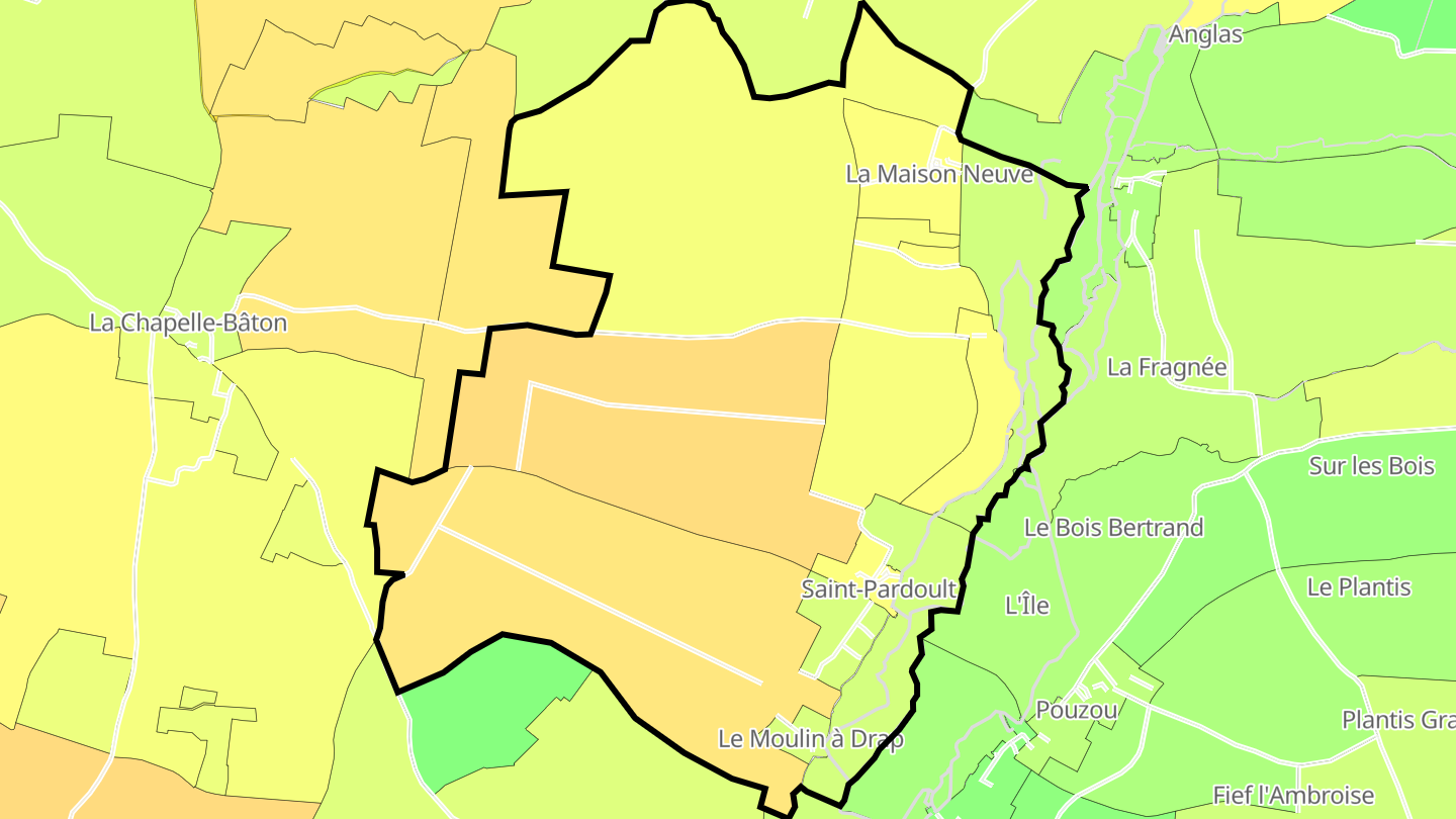 Carte des prix de l'immobilier Saint-Pardoult