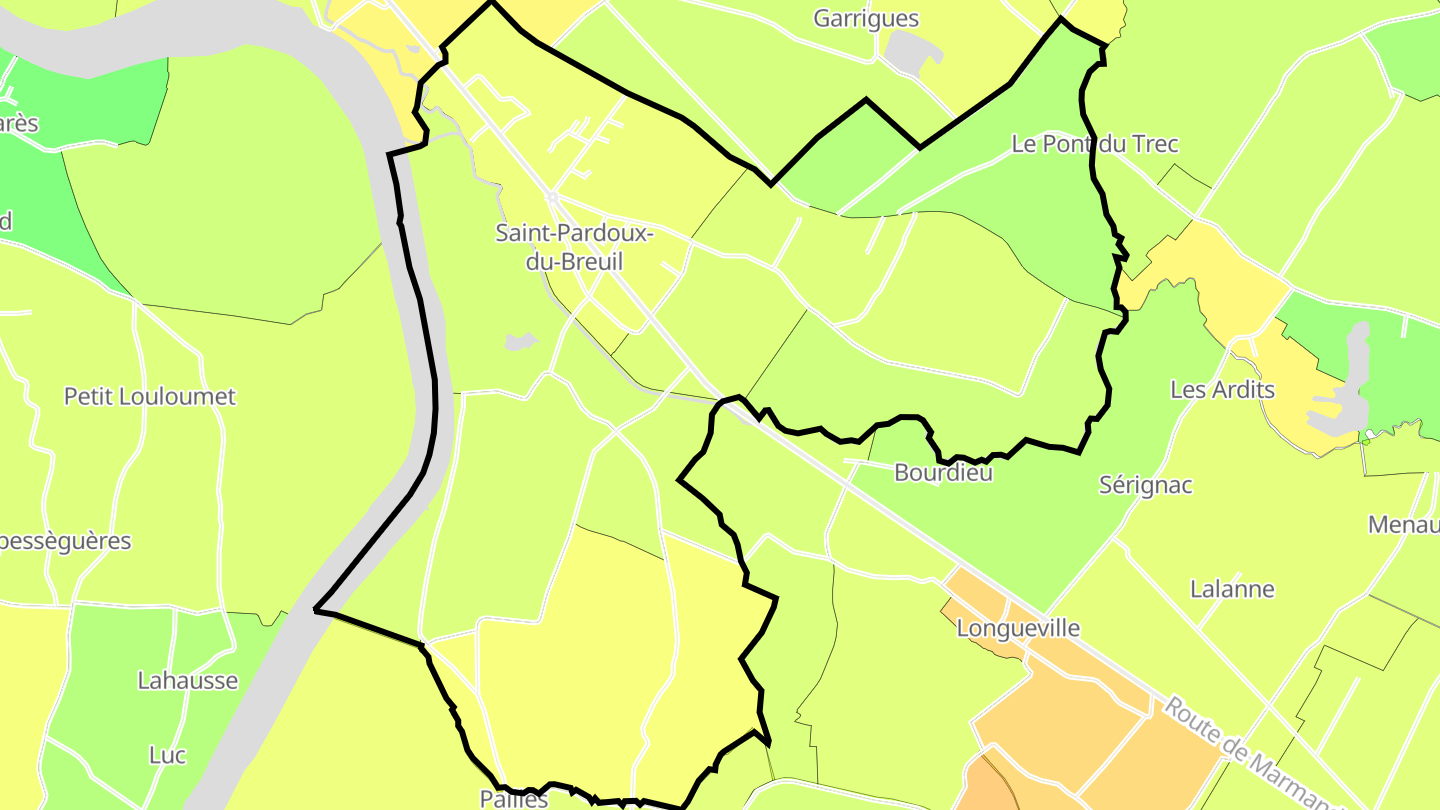 Carte des prix de l'immobilier Saint-Pardoux-du-Breuil