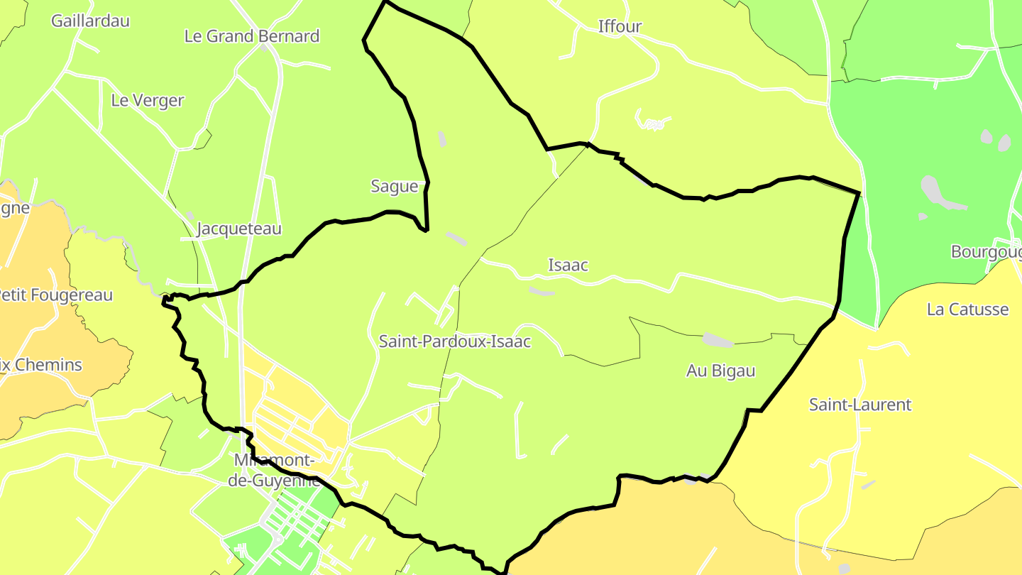 Carte des prix de l'immobilier Saint-Pardoux-Isaac