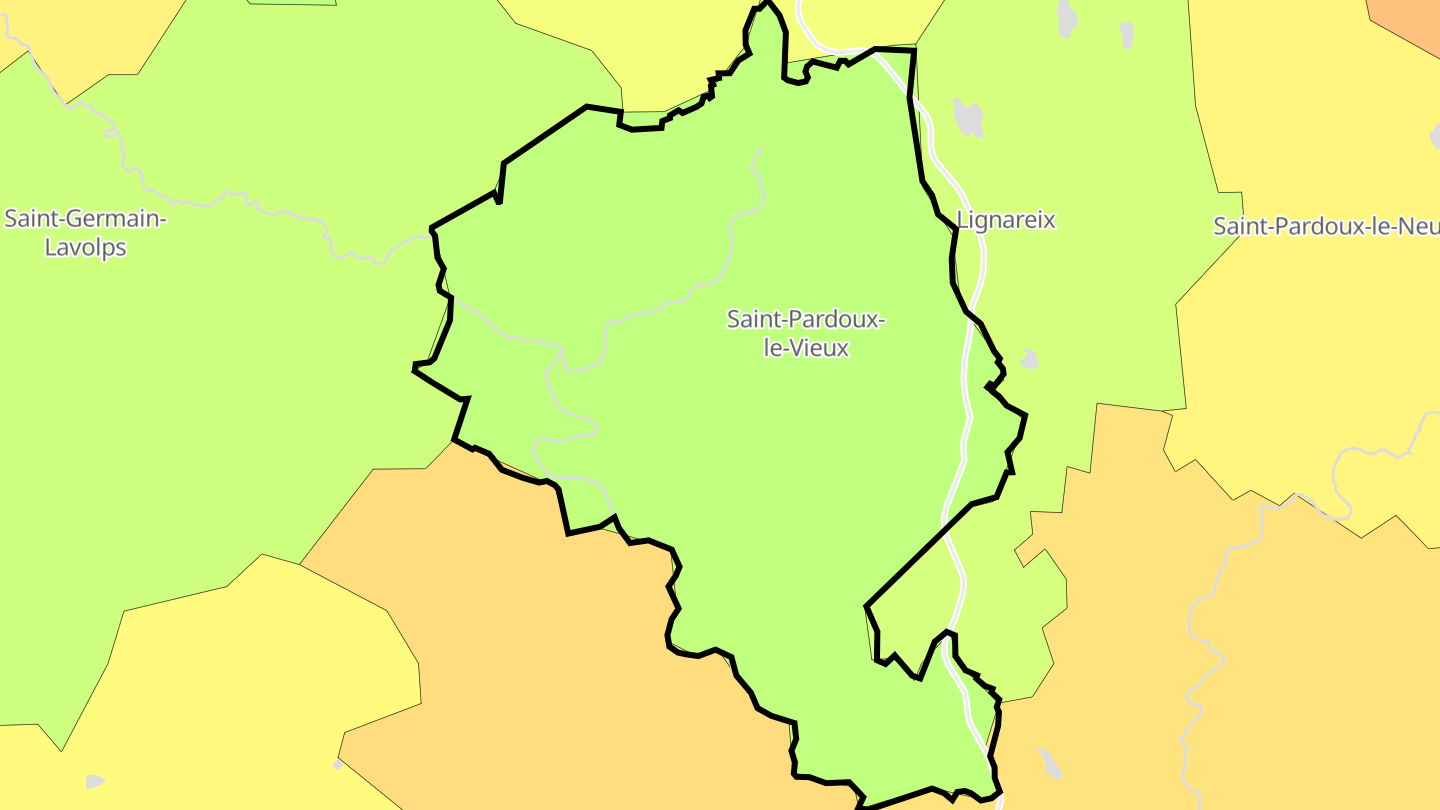 Carte des prix de l'immobilier Saint-Pardoux-le-Vieux