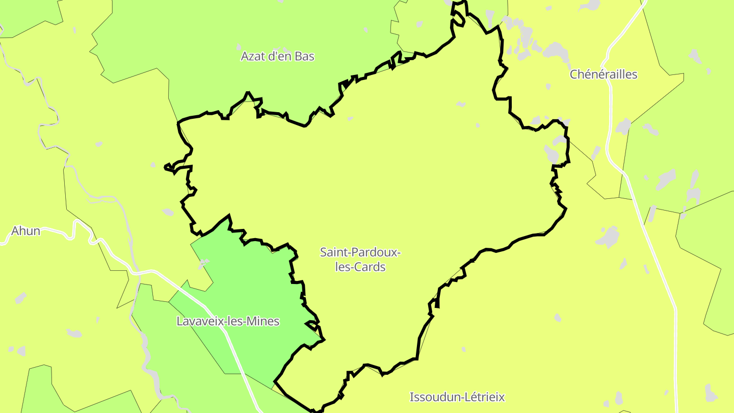 Carte des prix de l'immobilier Saint-Pardoux-les-Cards