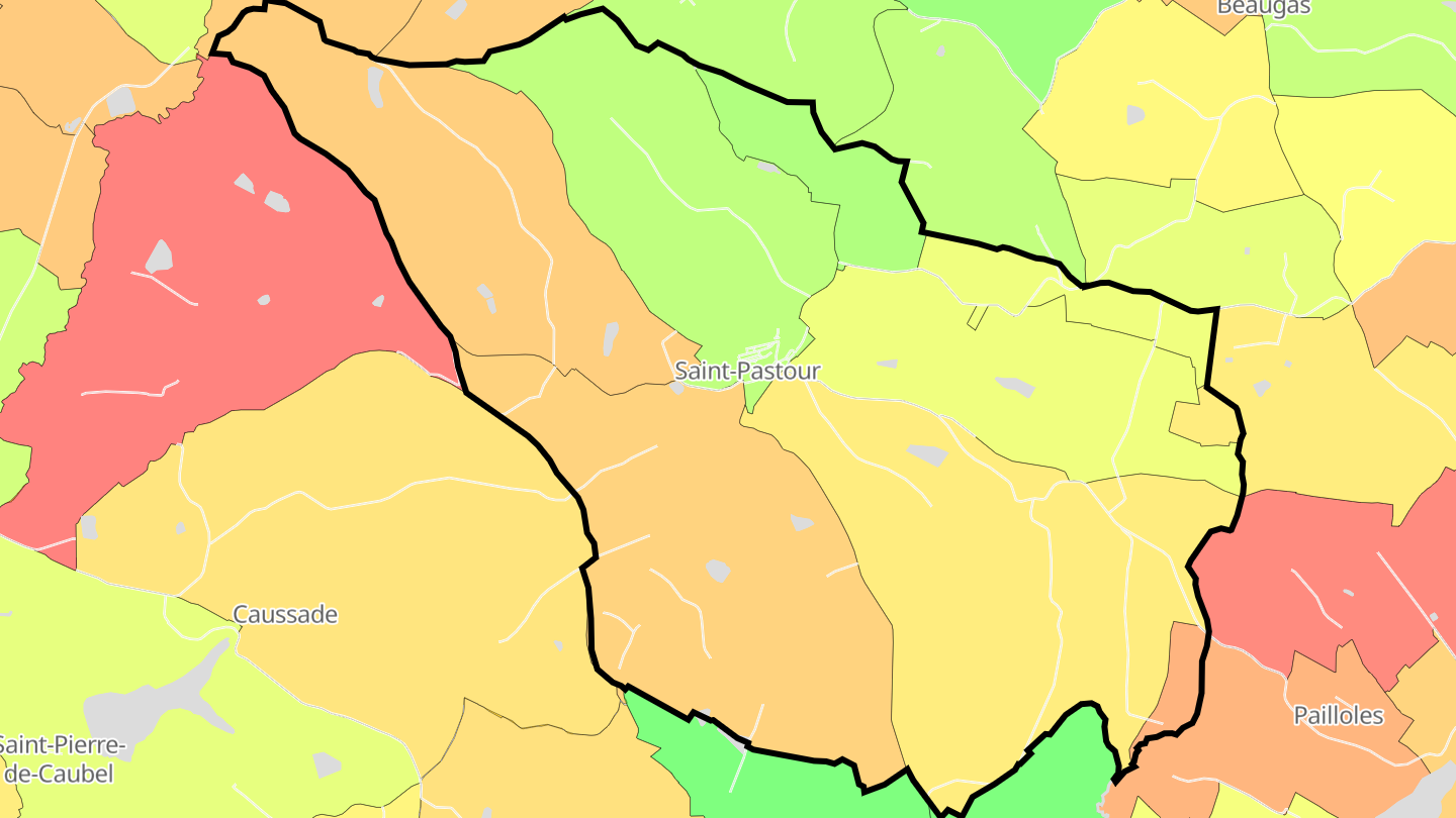 Carte des prix de l'immobilier Saint-Pastour