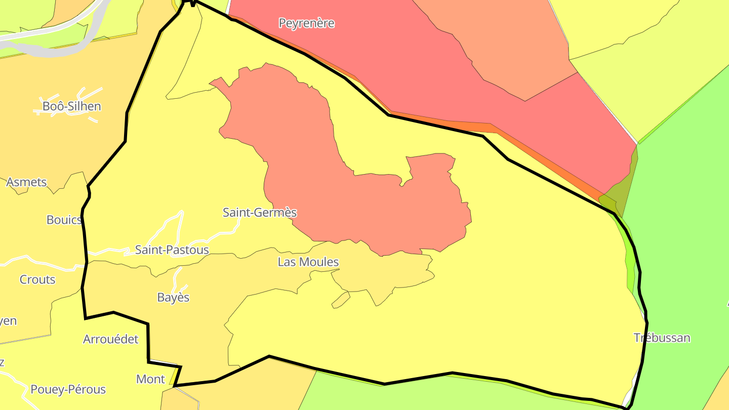 Carte des prix de l'immobilier Saint-Pastous