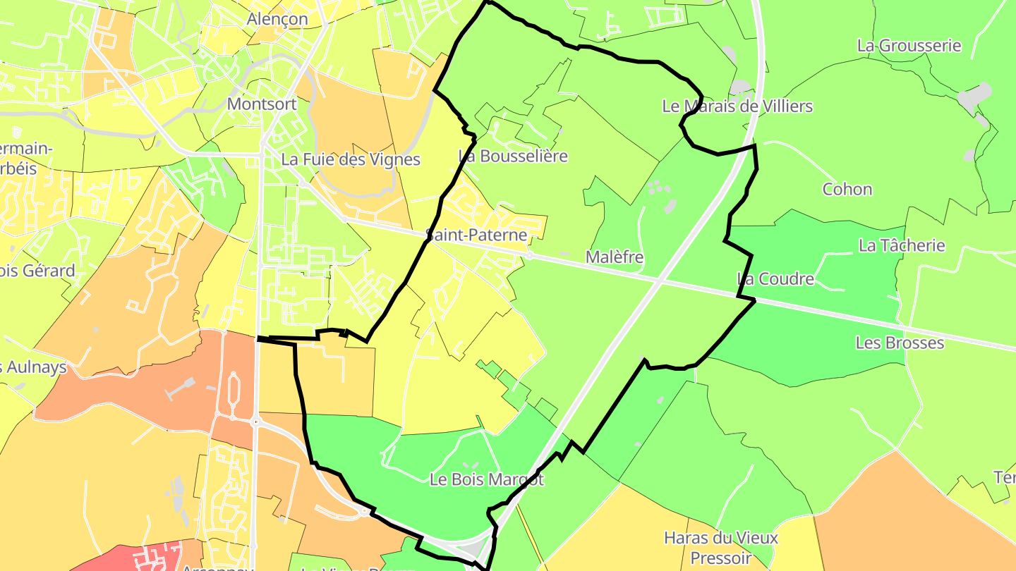 Carte des prix de l'immobilier Saint-Paterne