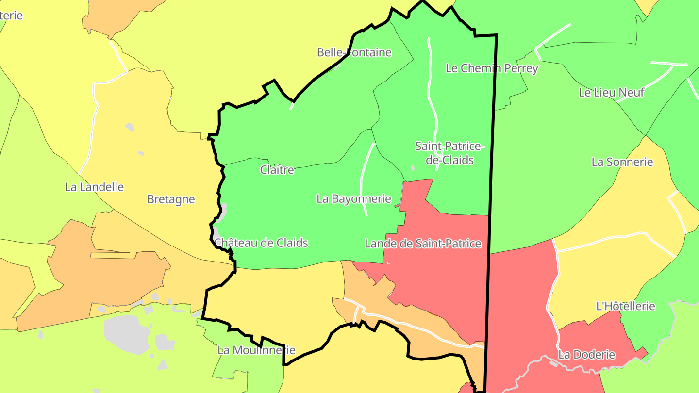 Carte des prix de l'immobilier Saint-Patrice-de-Claids