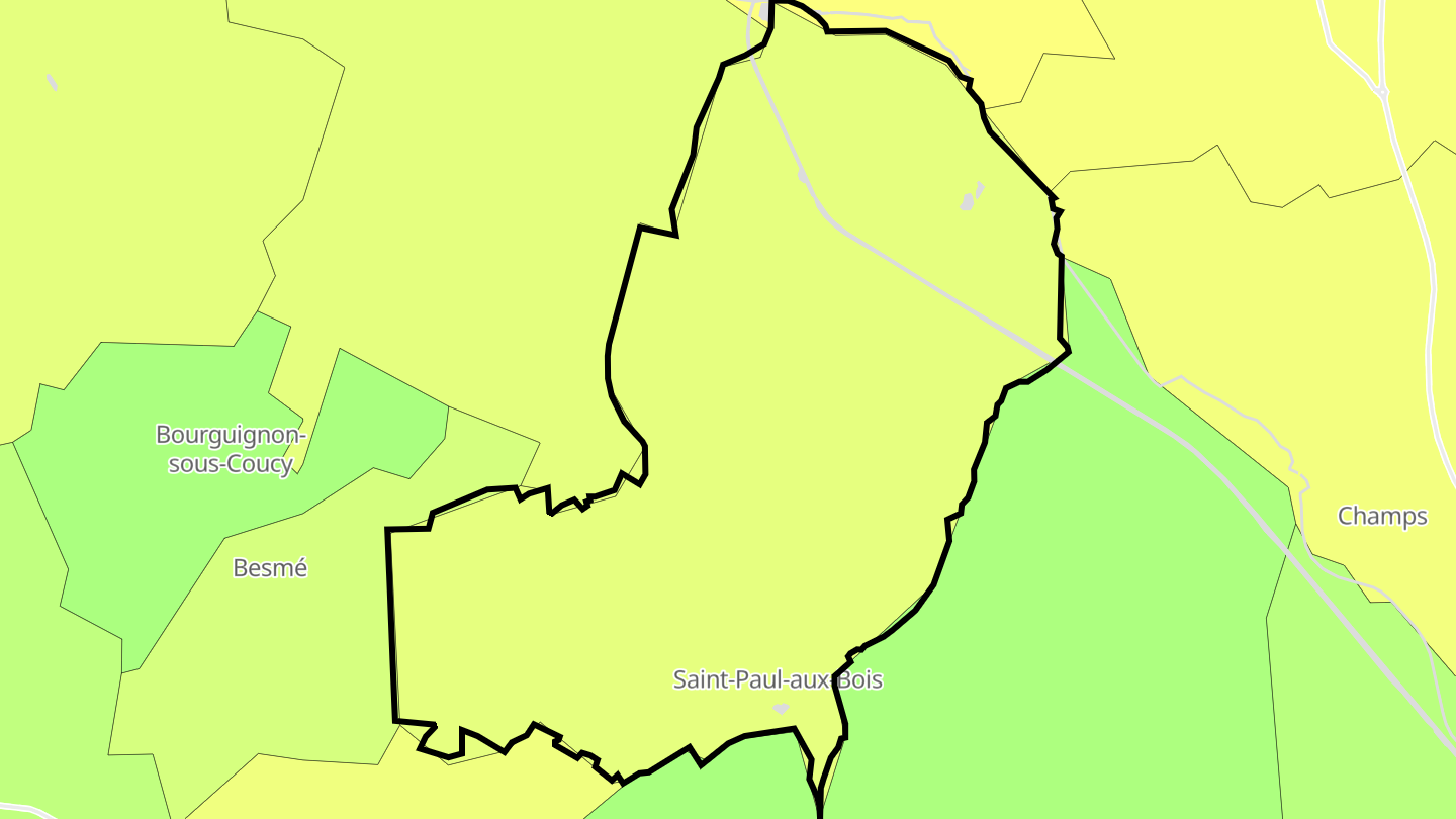 Carte des prix de l'immobilier Saint-Paul-aux-Bois