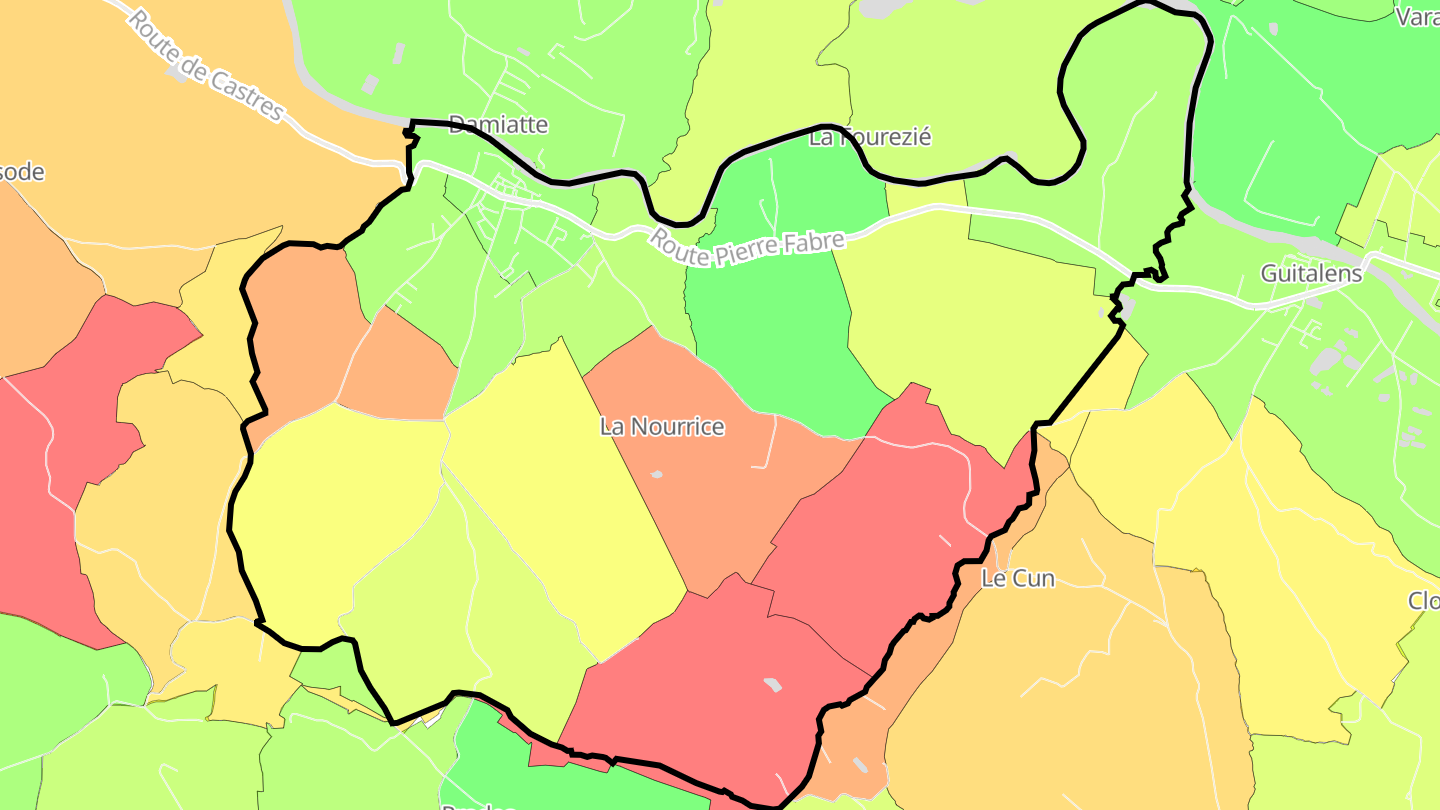 Carte des prix de l'immobilier Saint-Paul-Cap-de-Joux