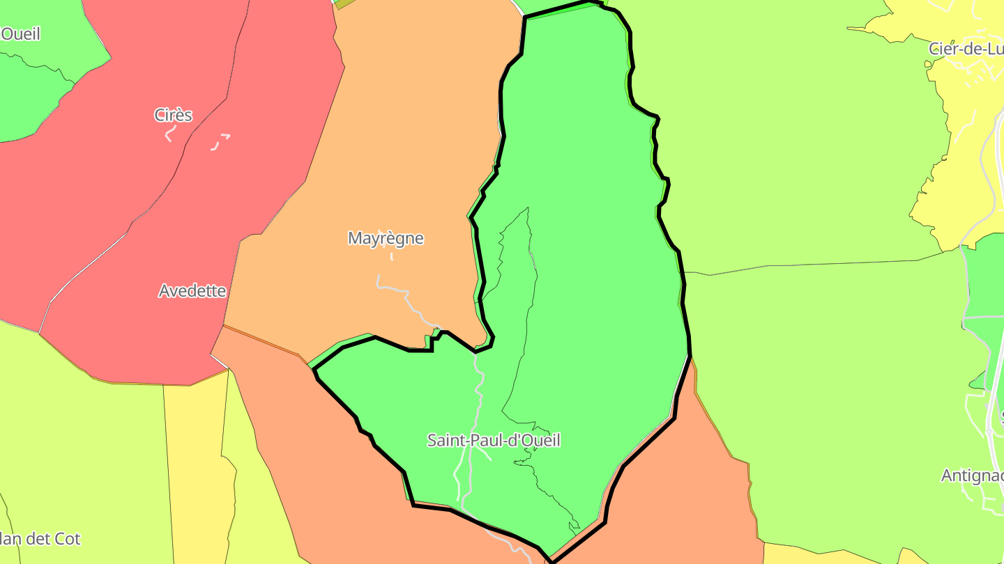 Carte des prix de l'immobilier Saint-Paul-d'Oueil