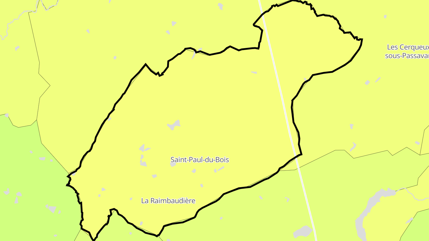 Carte des prix de l'immobilier Saint-Paul-du-Bois