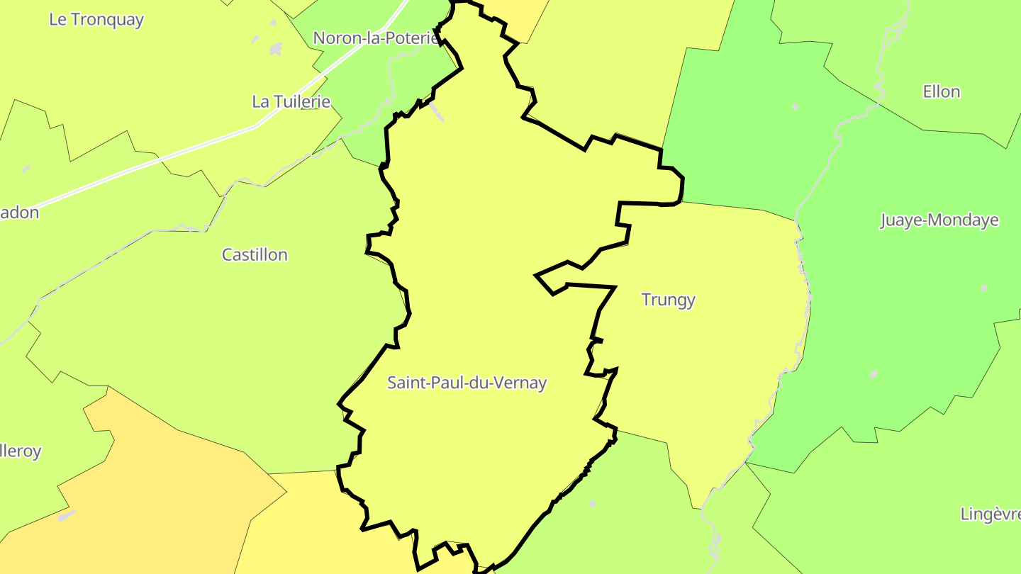 Carte des prix de l'immobilier Saint-Paul-du-Vernay