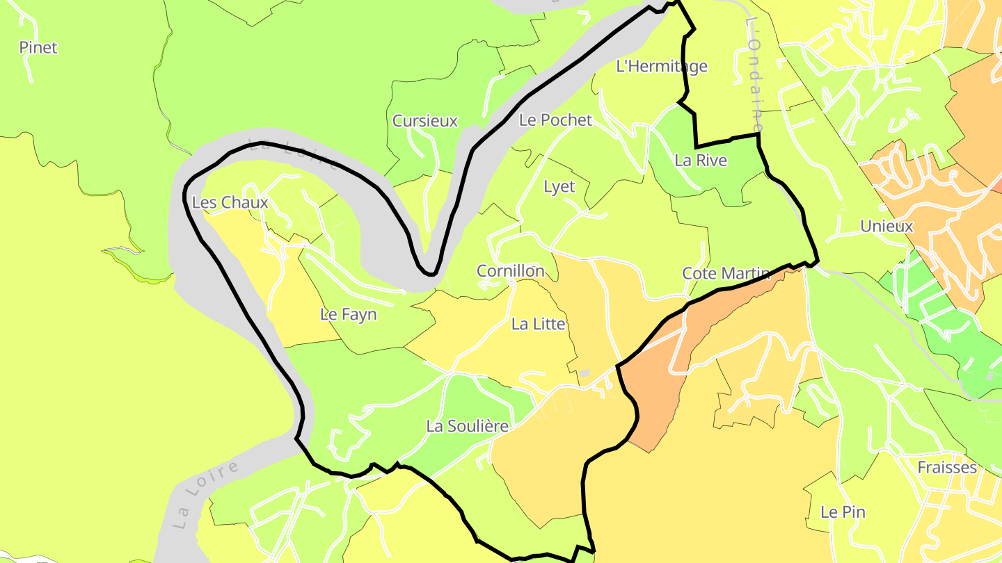 Carte des prix de l'immobilier Saint-Paul-en-Cornillon