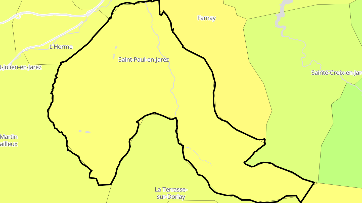 Carte des prix de l'immobilier Saint-Paul-en-Jarez