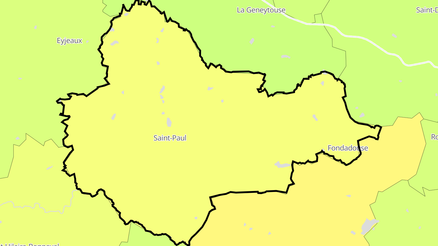 Carte des prix de l'immobilier Saint-Paul