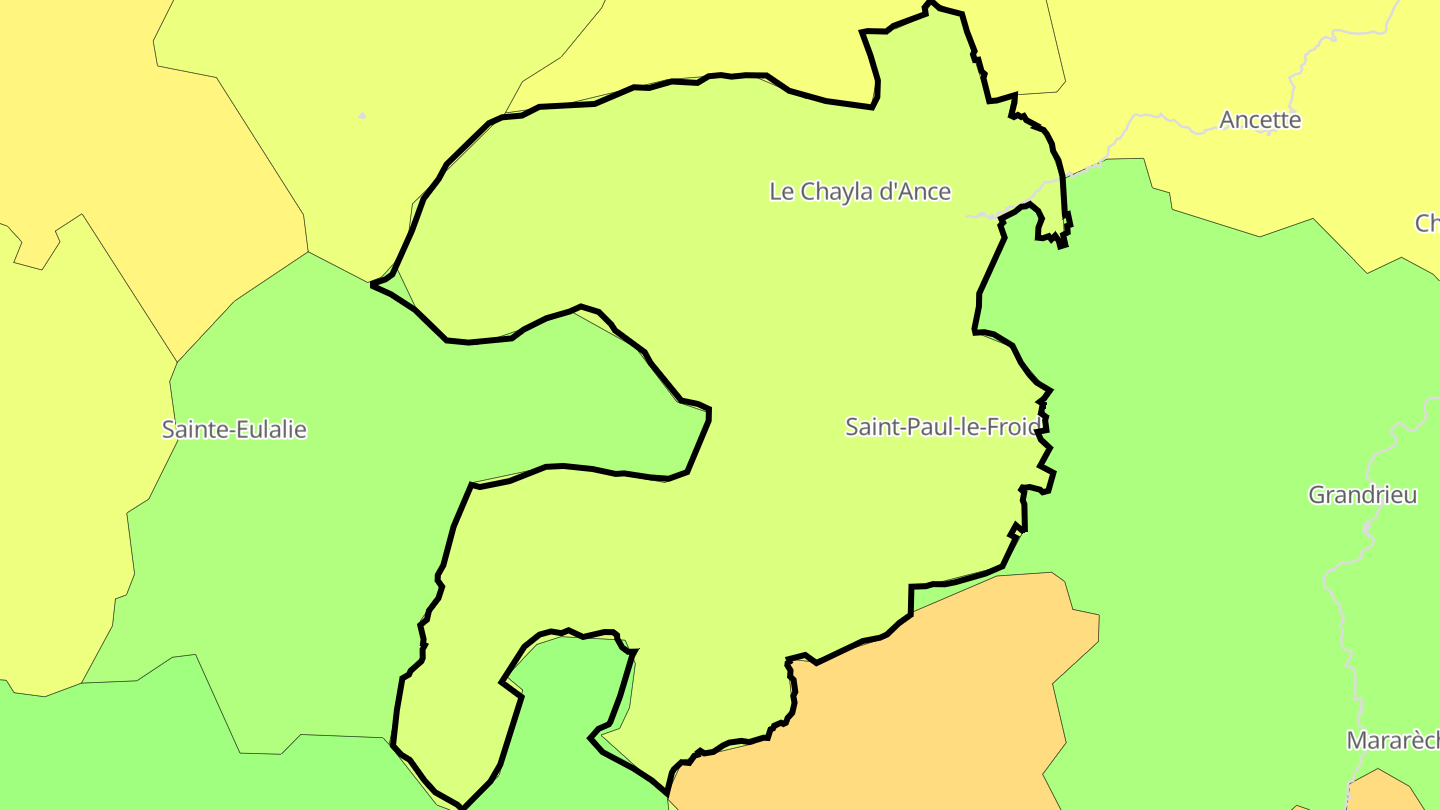 Carte des prix de l'immobilier Saint-Paul-le-Froid