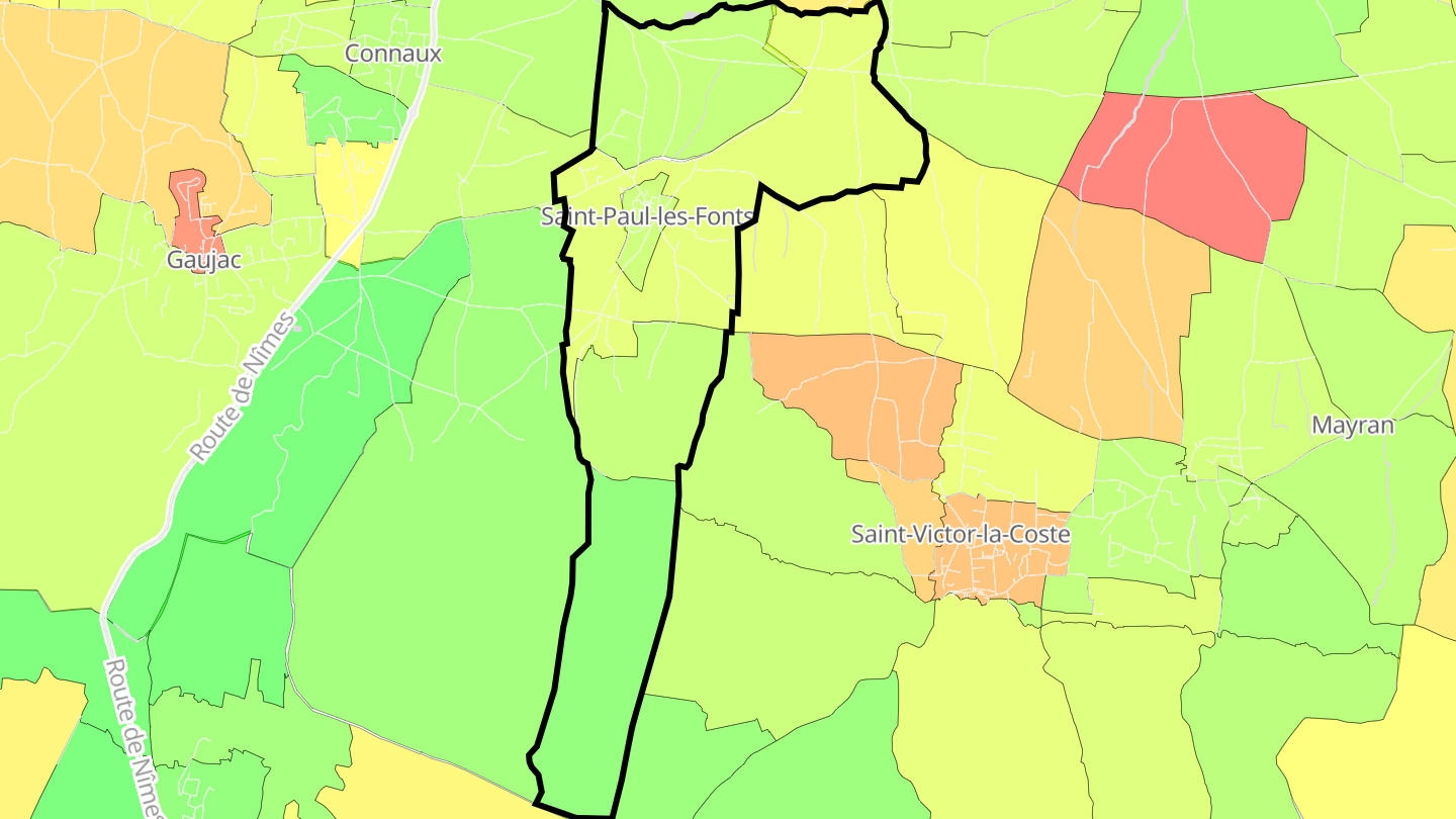 Carte des prix de l'immobilier Saint-Paul-les-Fonts