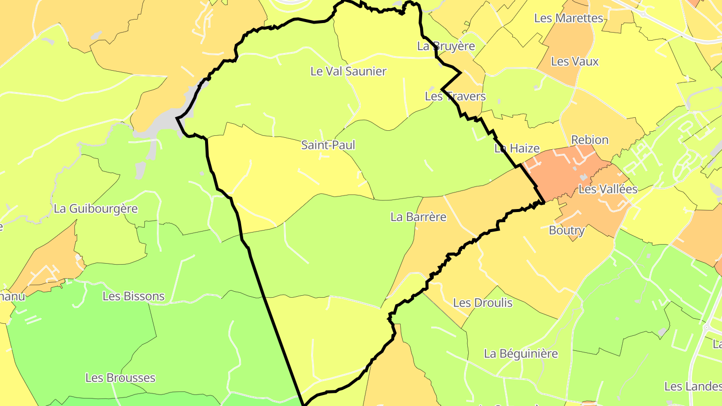 Carte des prix de l'immobilier Saint-Paul