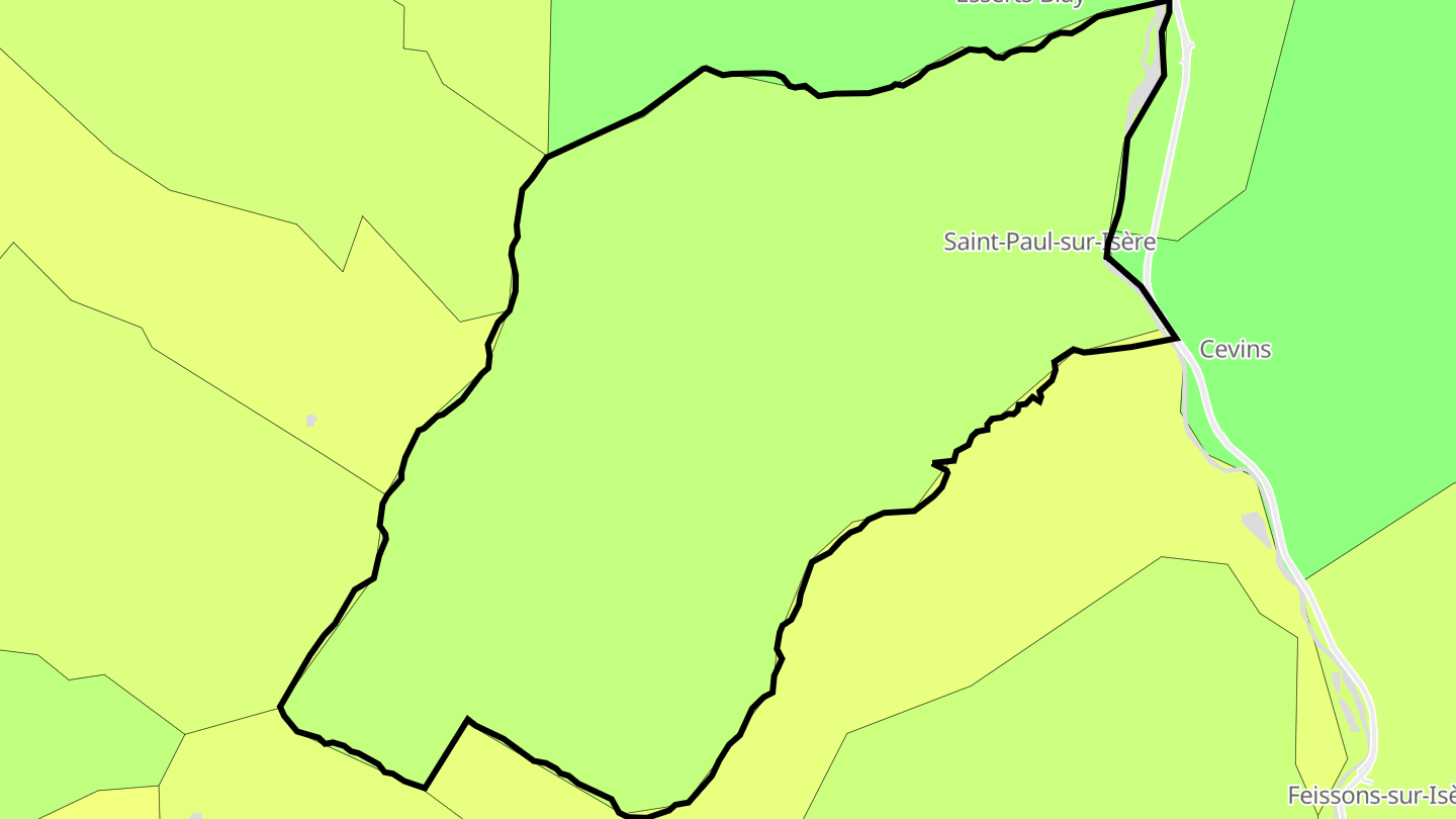 Carte des prix de l'immobilier Saint-Paul-sur-Isère