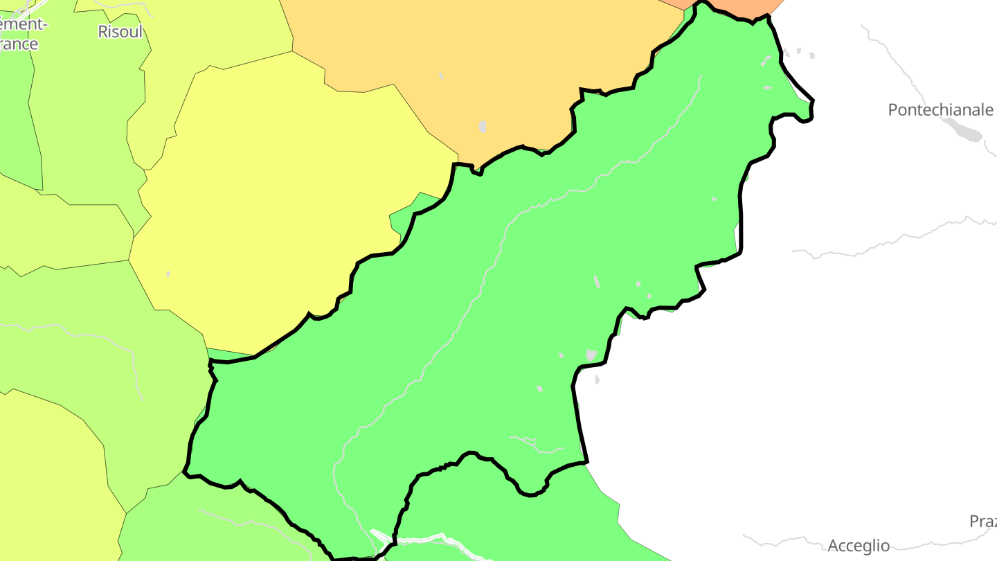 Carte des prix de l'immobilier Saint-Paul-sur-Ubaye