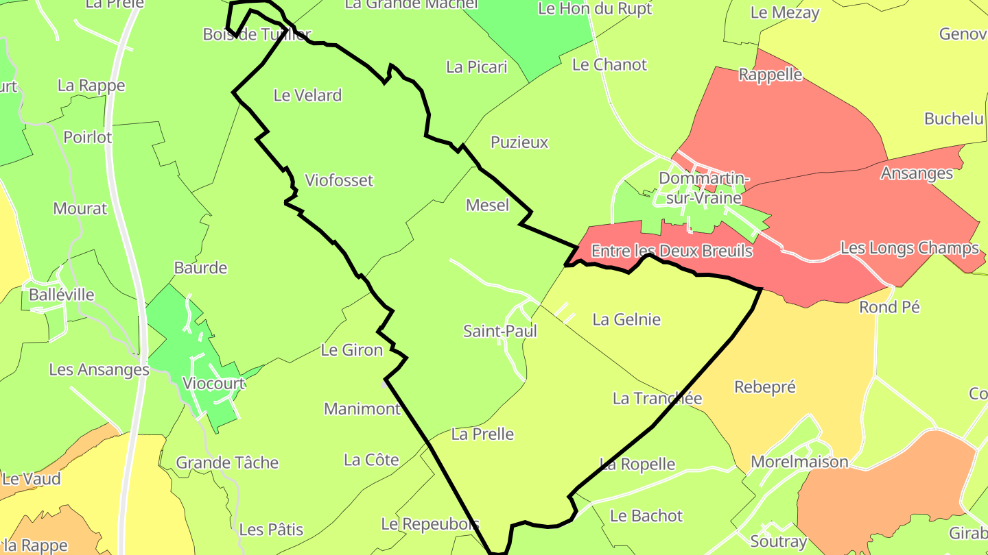 Carte des prix de l'immobilier Saint-Paul