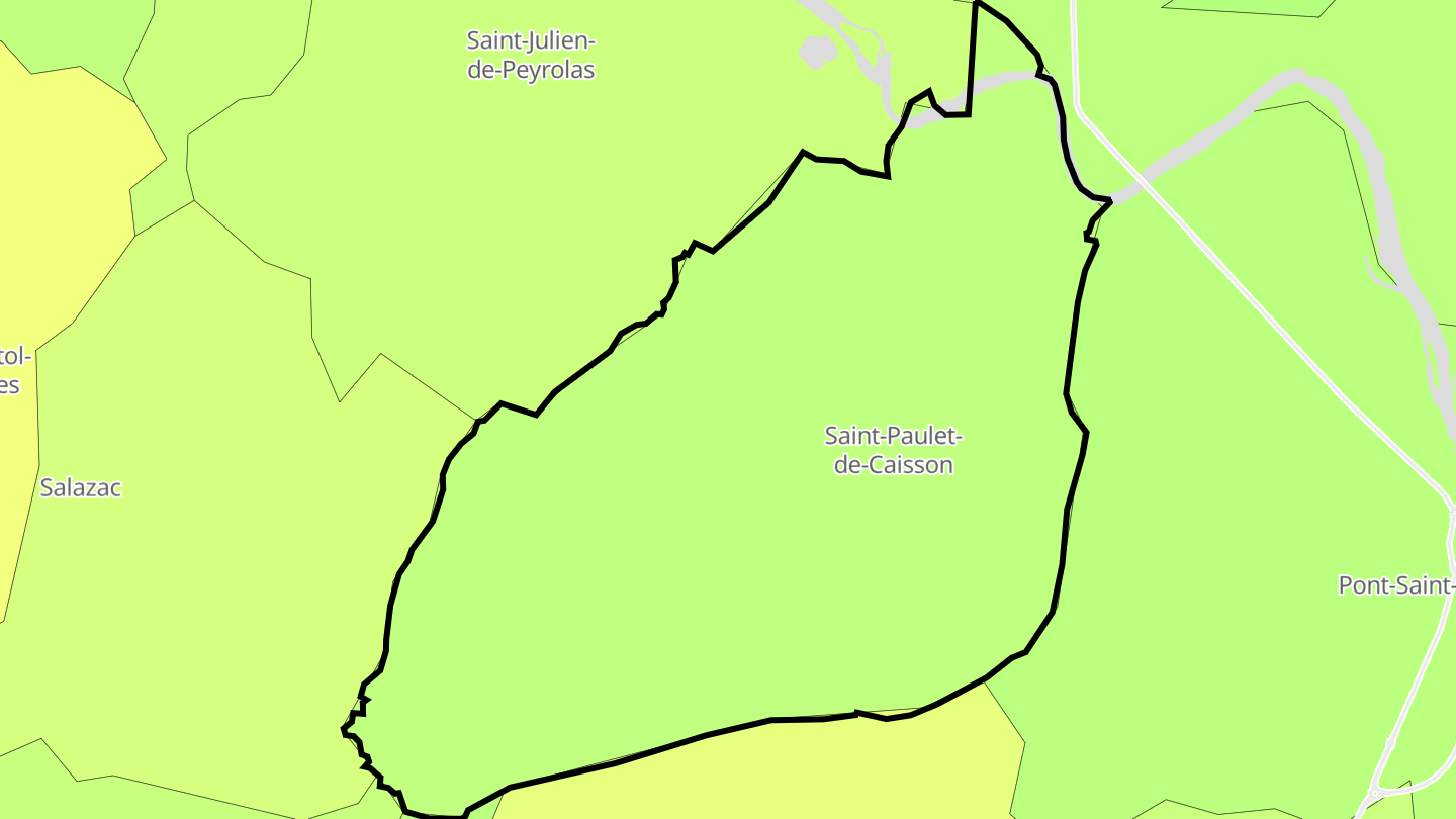 Carte des prix de l'immobilier Saint-Paulet-de-Caisson