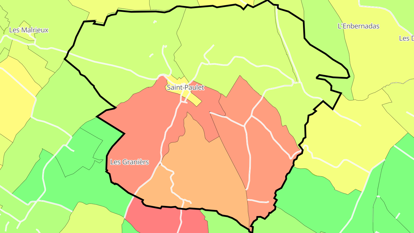 Carte des prix de l'immobilier Saint-Paulet