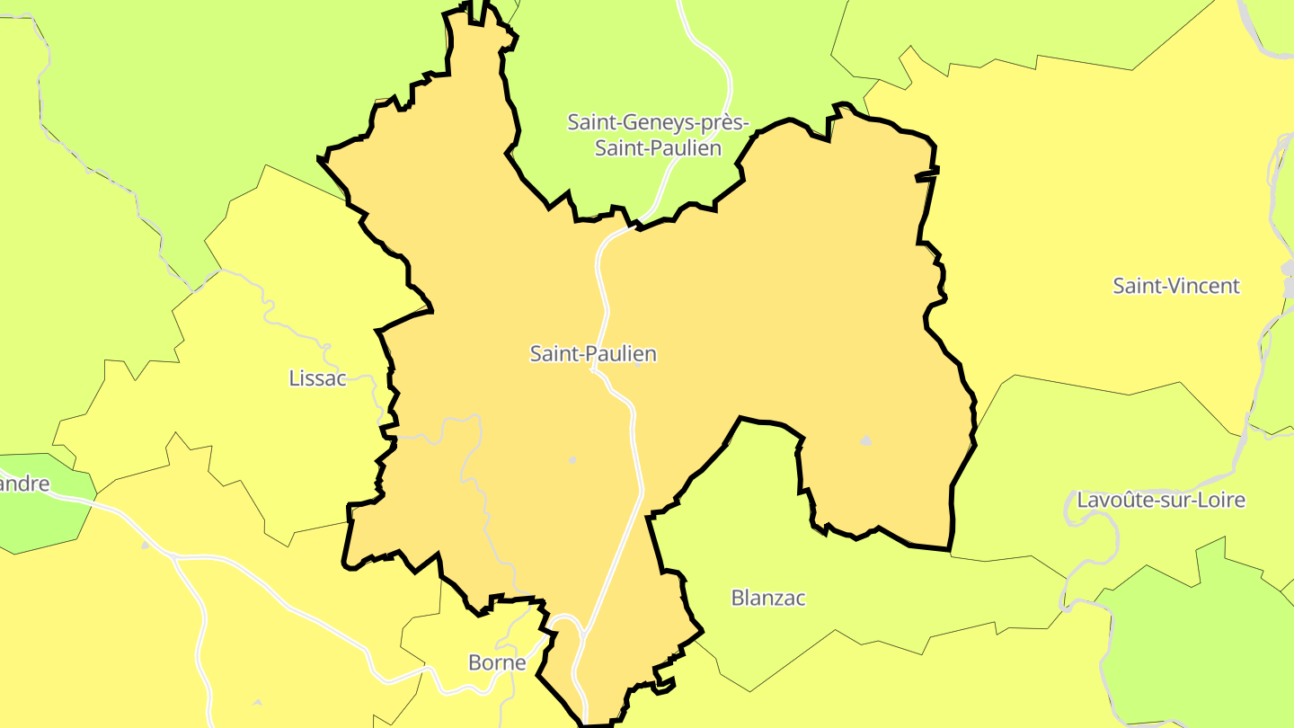 Carte des prix de l'immobilier Saint-Paulien
