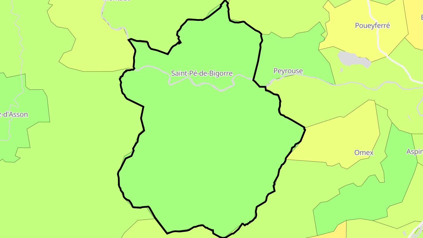 Carte des prix de l'immobilier Saint-Pé-de-Bigorre