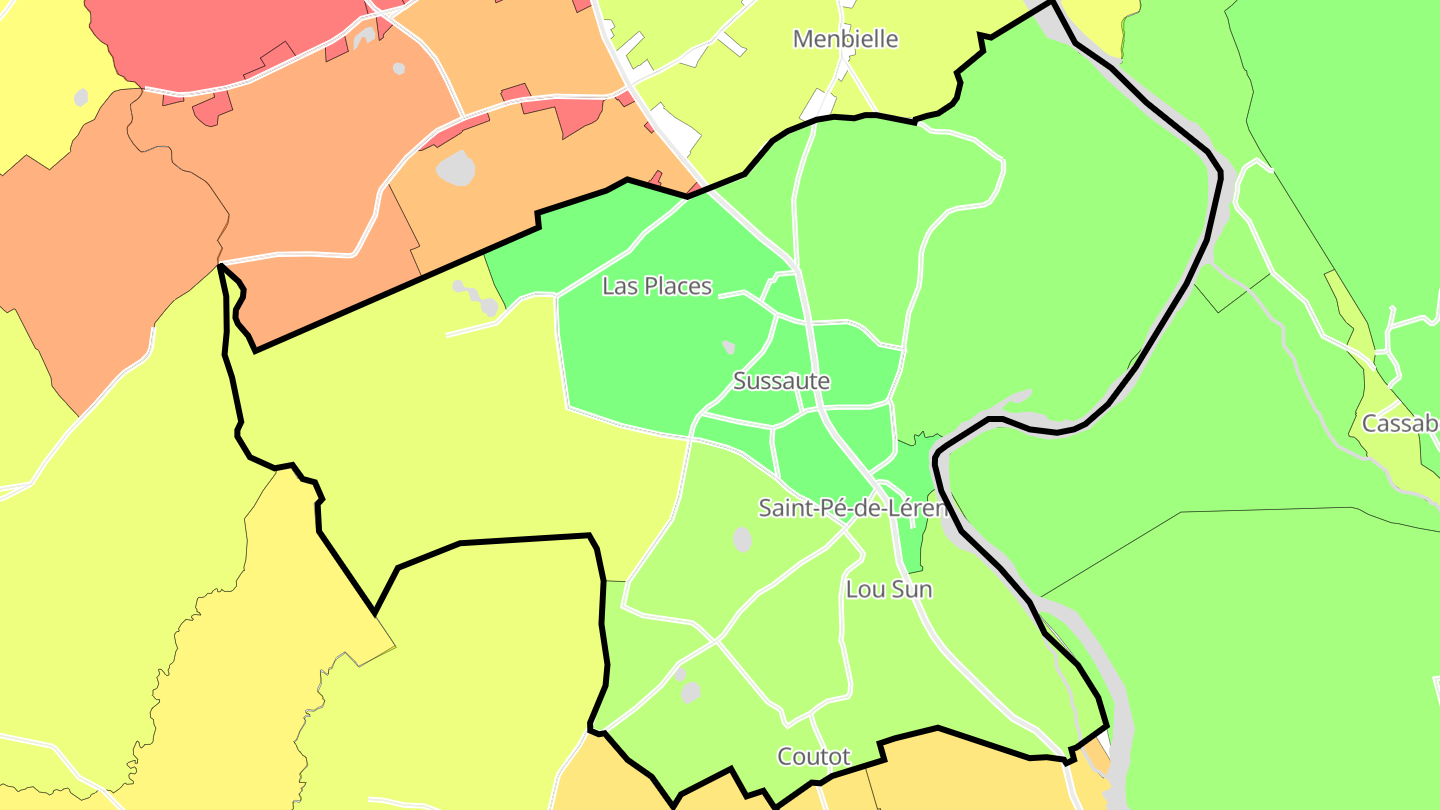 Carte des prix de l'immobilier Saint-Pé-de-Léren