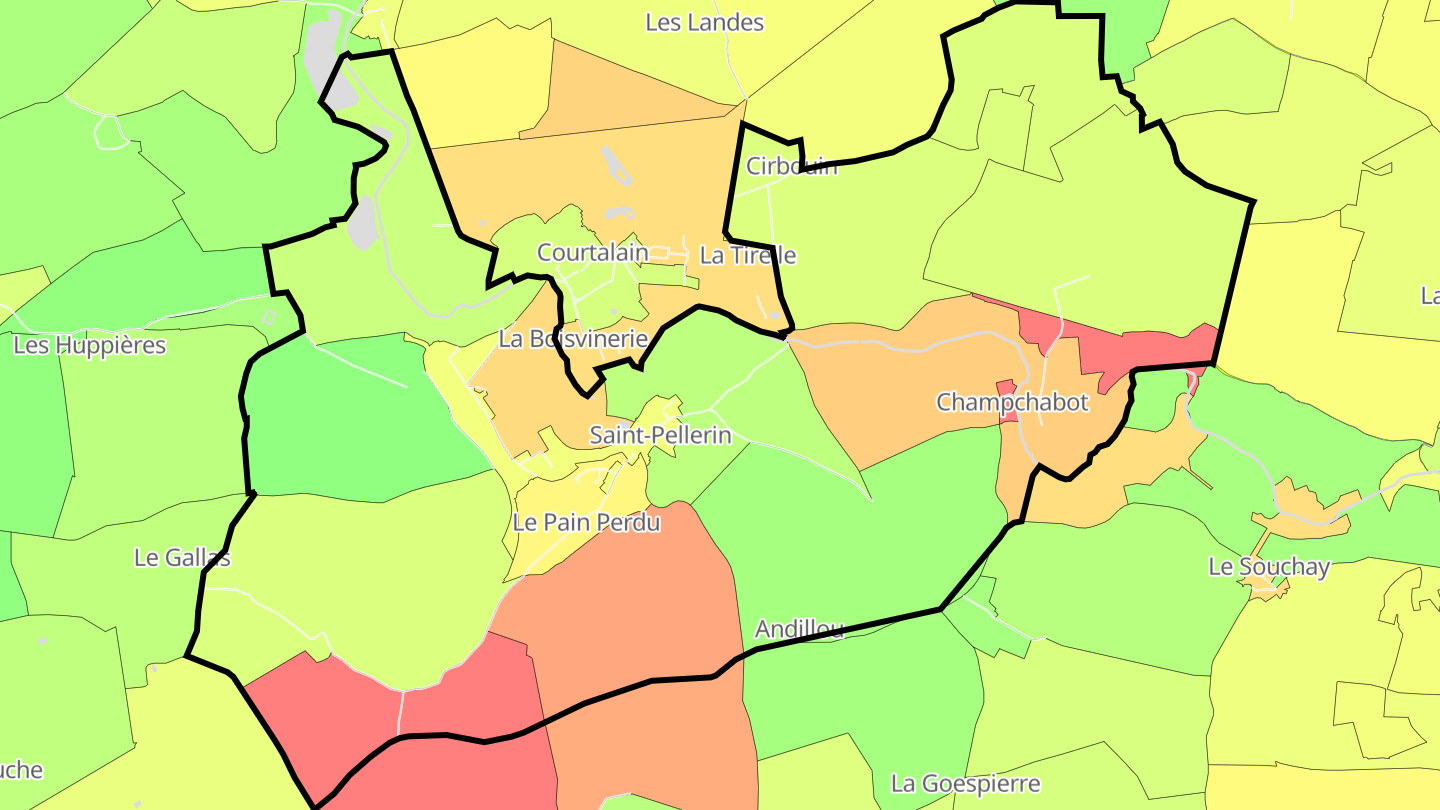 Carte des prix de l'immobilier Saint-Pellerin