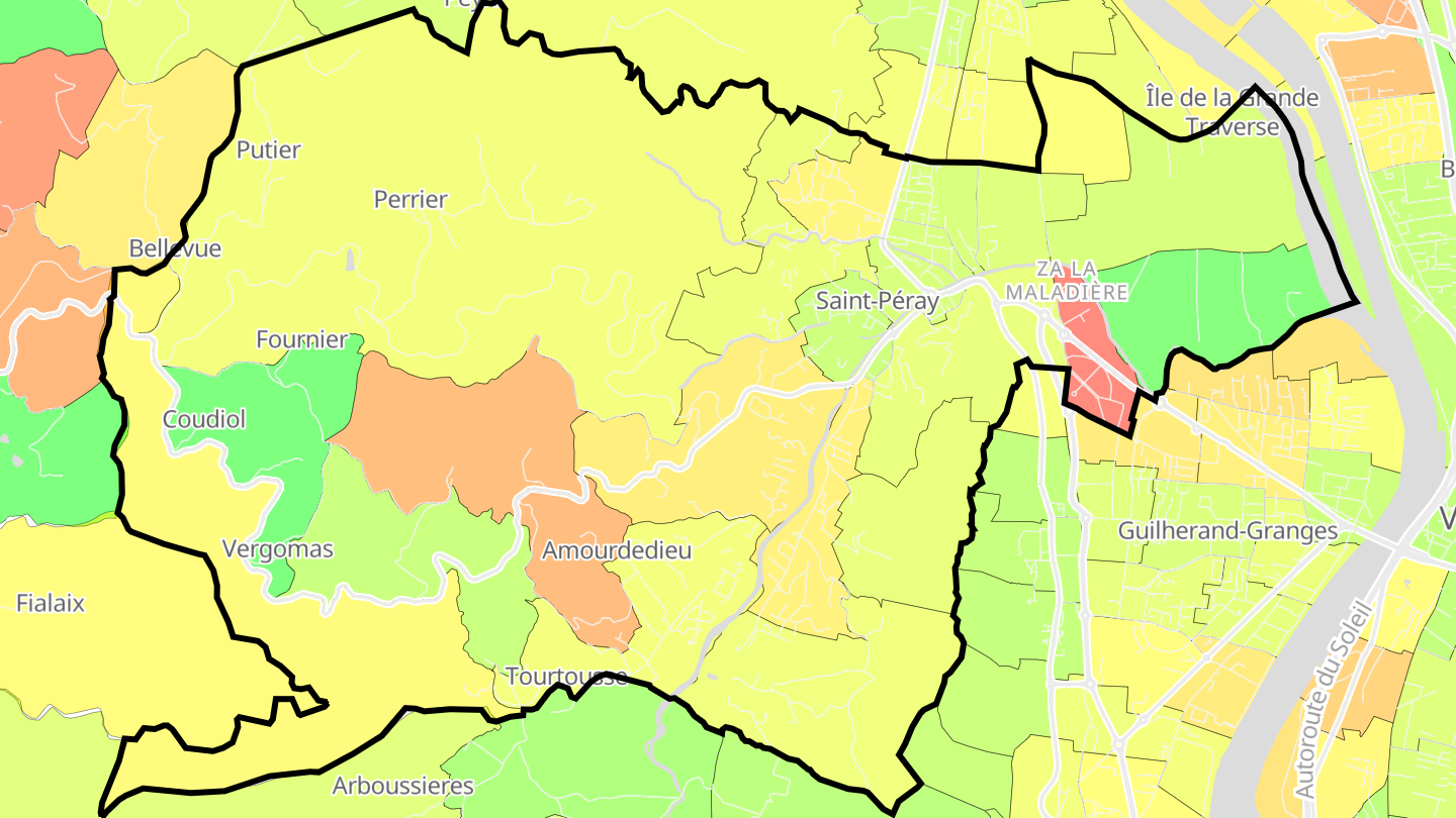 Carte des prix de l'immobilier Saint-Péray