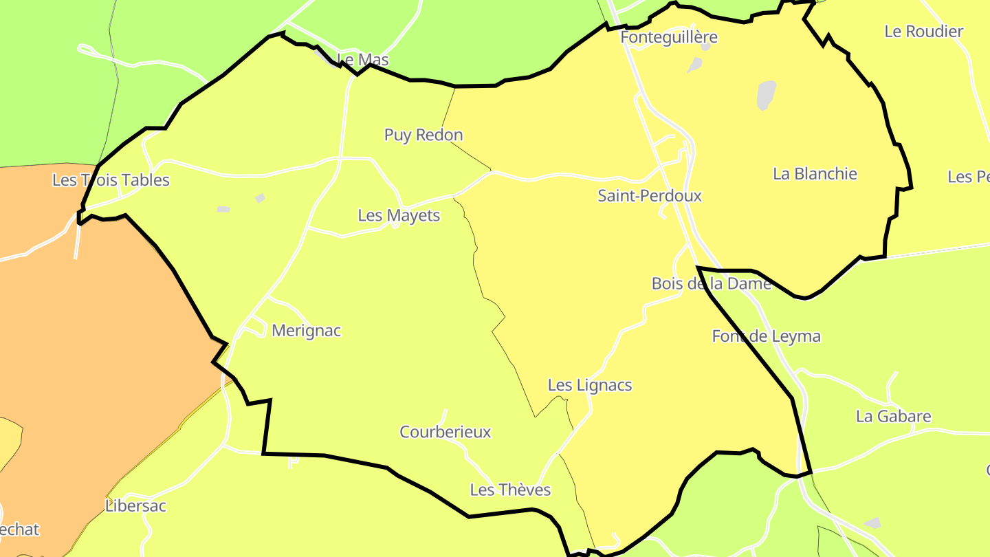 Carte des prix de l'immobilier Saint-Perdoux