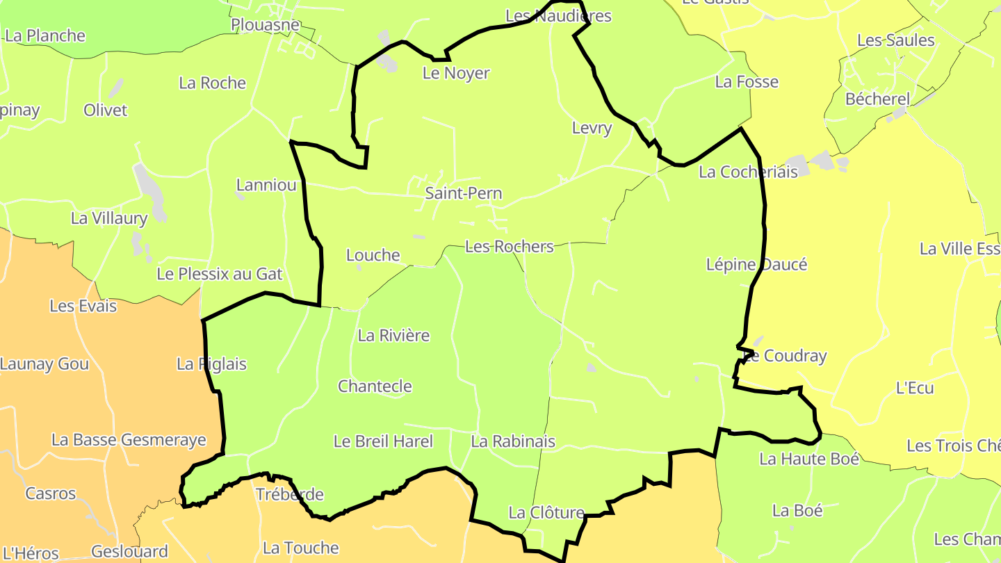 Carte des prix de l'immobilier Saint-Pern